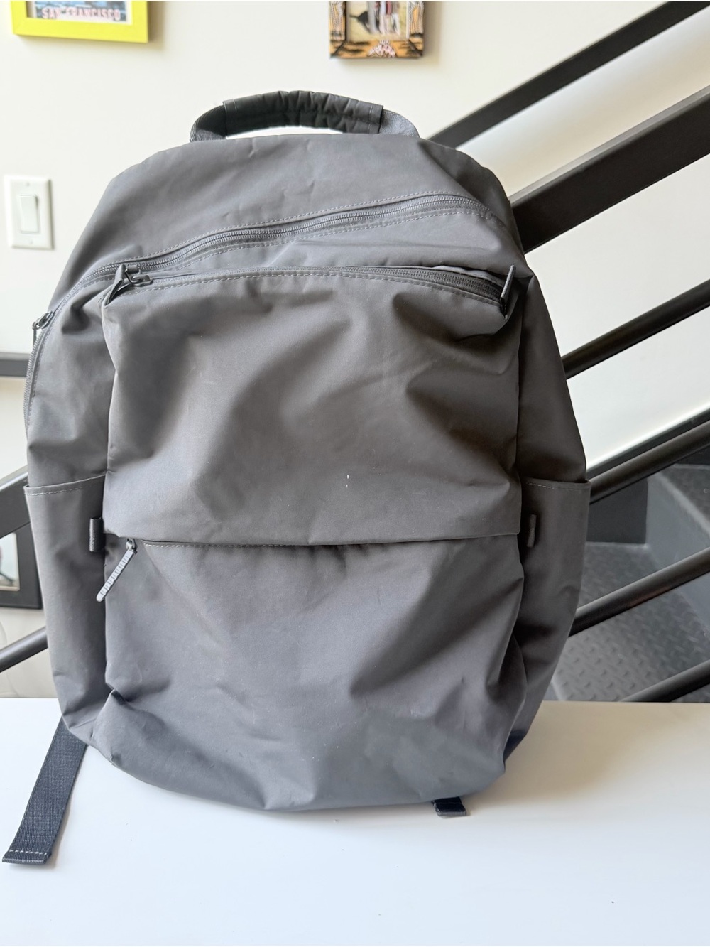 Uniqlo Utility Backpack Dark Gray Minimalist Laptop Travel School Work Bag